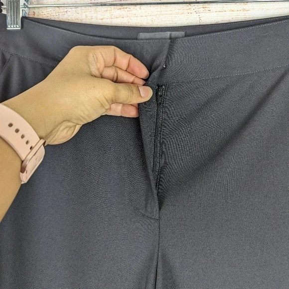 St. John Caviar Women’s Size 10 Straight Wide Leg Woolen Pants High Rise Black - Picture 3 of 12